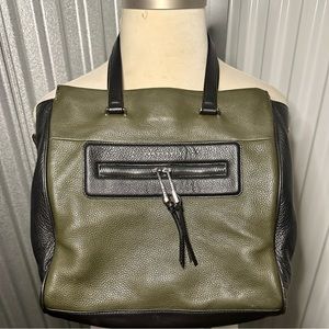 Sanctuary Green Leather Tote with Removable Crossbody Strap